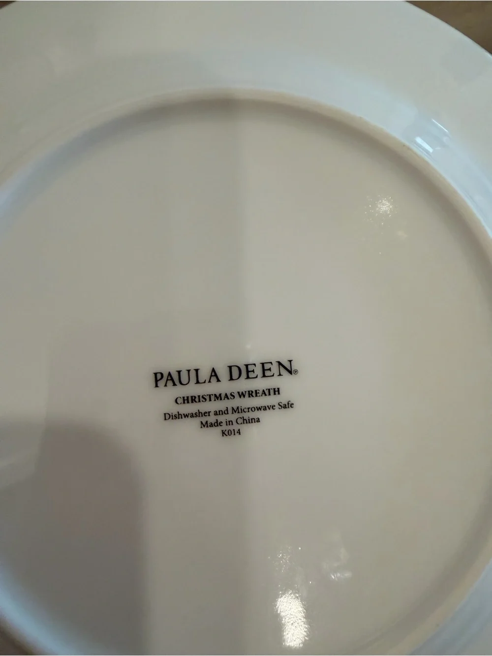 Paula Deen Christmas Wreath 4 Piece Dessert Plate Set Holiday Holly Mistletoe